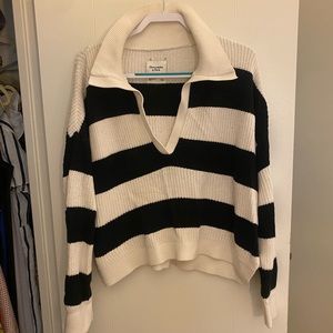 Abercrombie, Size L, cropped striped sweater.